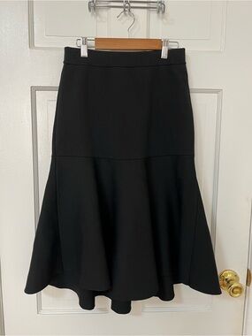 Black Hi-Low Flared Skirt